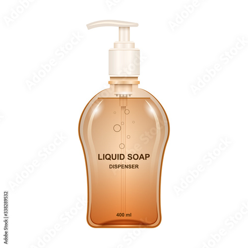 Dispenser liquid soap vector icon.Realistic vector icon isolated on white background dispenser liquid soap.