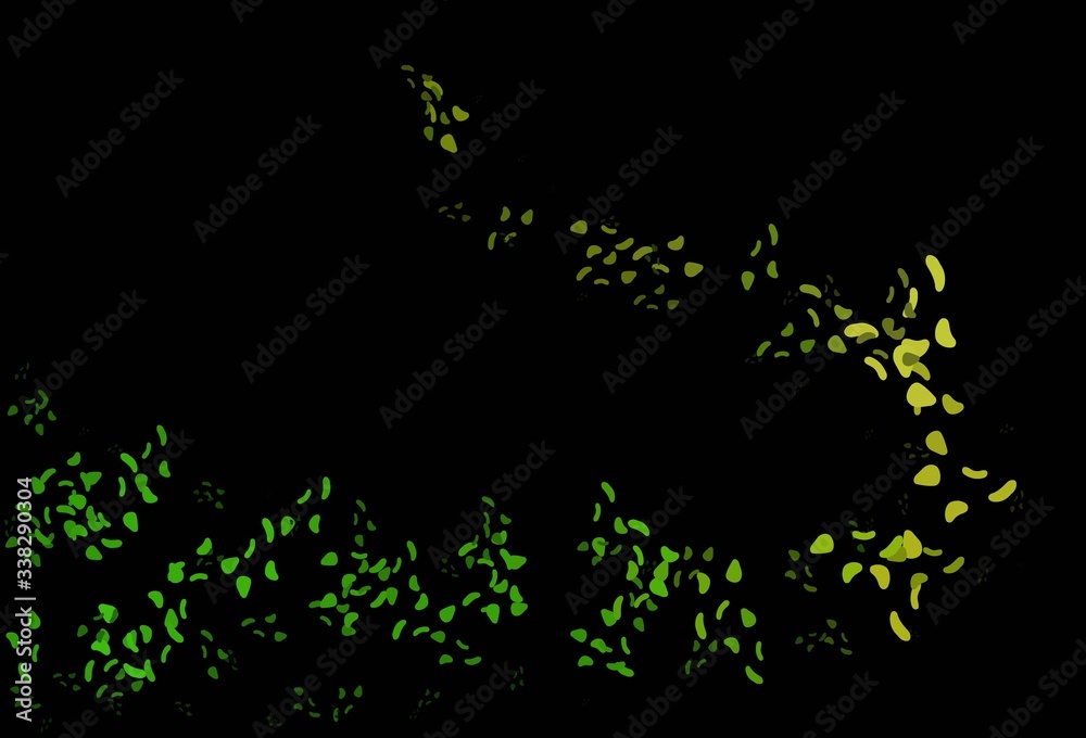 Dark Green, Yellow vector pattern with chaotic shapes.