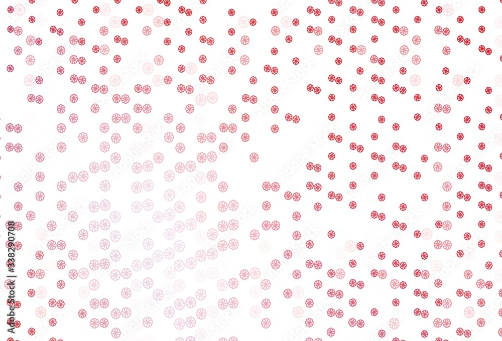Light Red vector texture with colored snowflakes.
