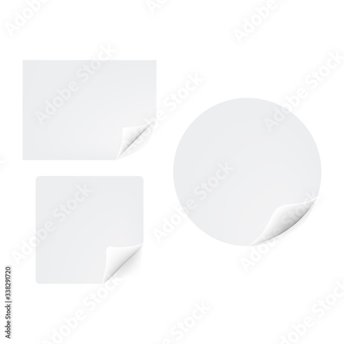 Gebogene papier aufkleber icon vector illustration design