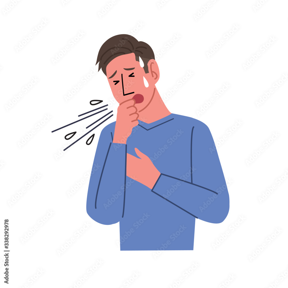 咳をする 若い 男性 コロナウイルス イラスト Stock Vector Adobe Stock