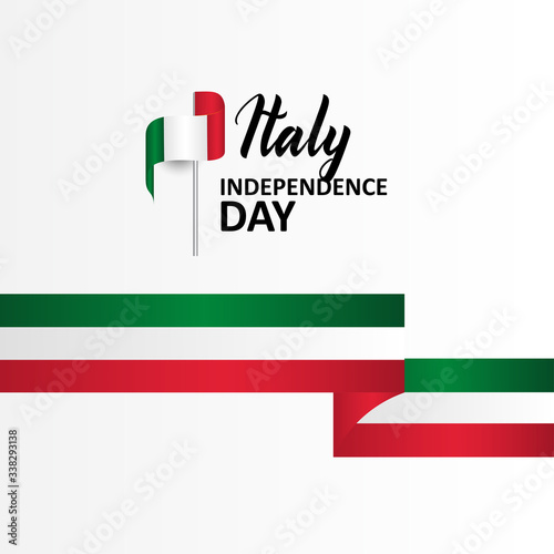 Italy Independence Day Banner With Flag Illustration