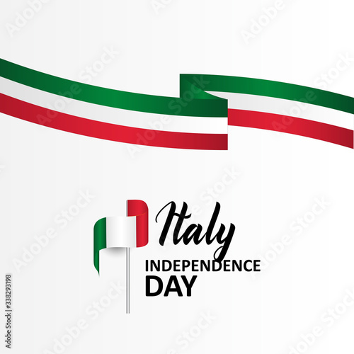 Italy Independence Day Banner With Flag Illustration