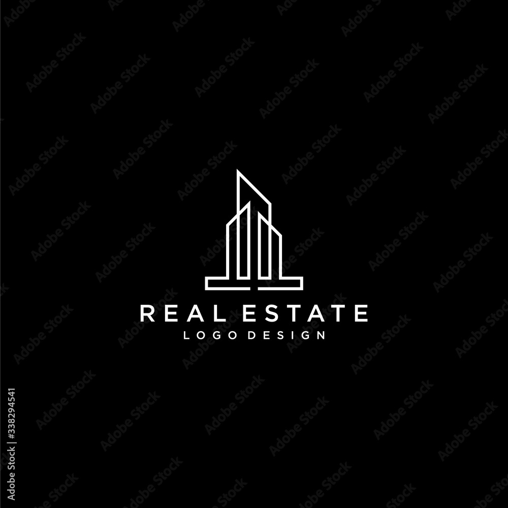 Modern and creative logo design of appartment or real estate building with clear background - EPS10 - Vector.