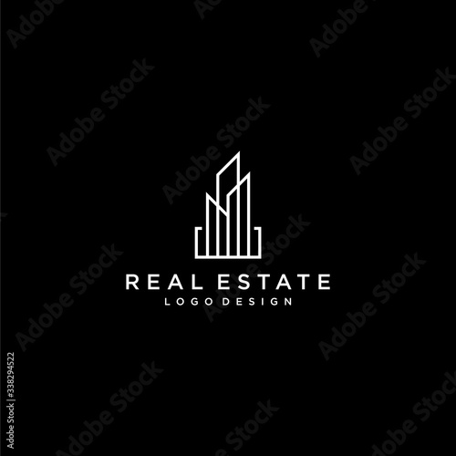 Modern and creative logo design of appartment or real estate building with clear background - EPS10 - Vector.