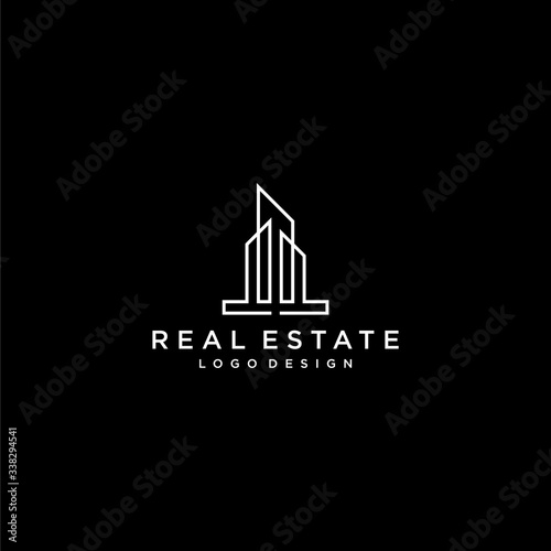 Modern and creative logo design of appartment or real estate building with clear background - EPS10 - Vector.