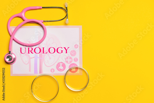 Paper sheet with text UROLO...
