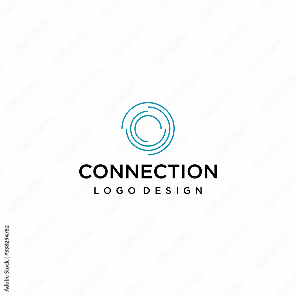 Clean logo design of circle and connections with clear background - EPS10 - Vector.