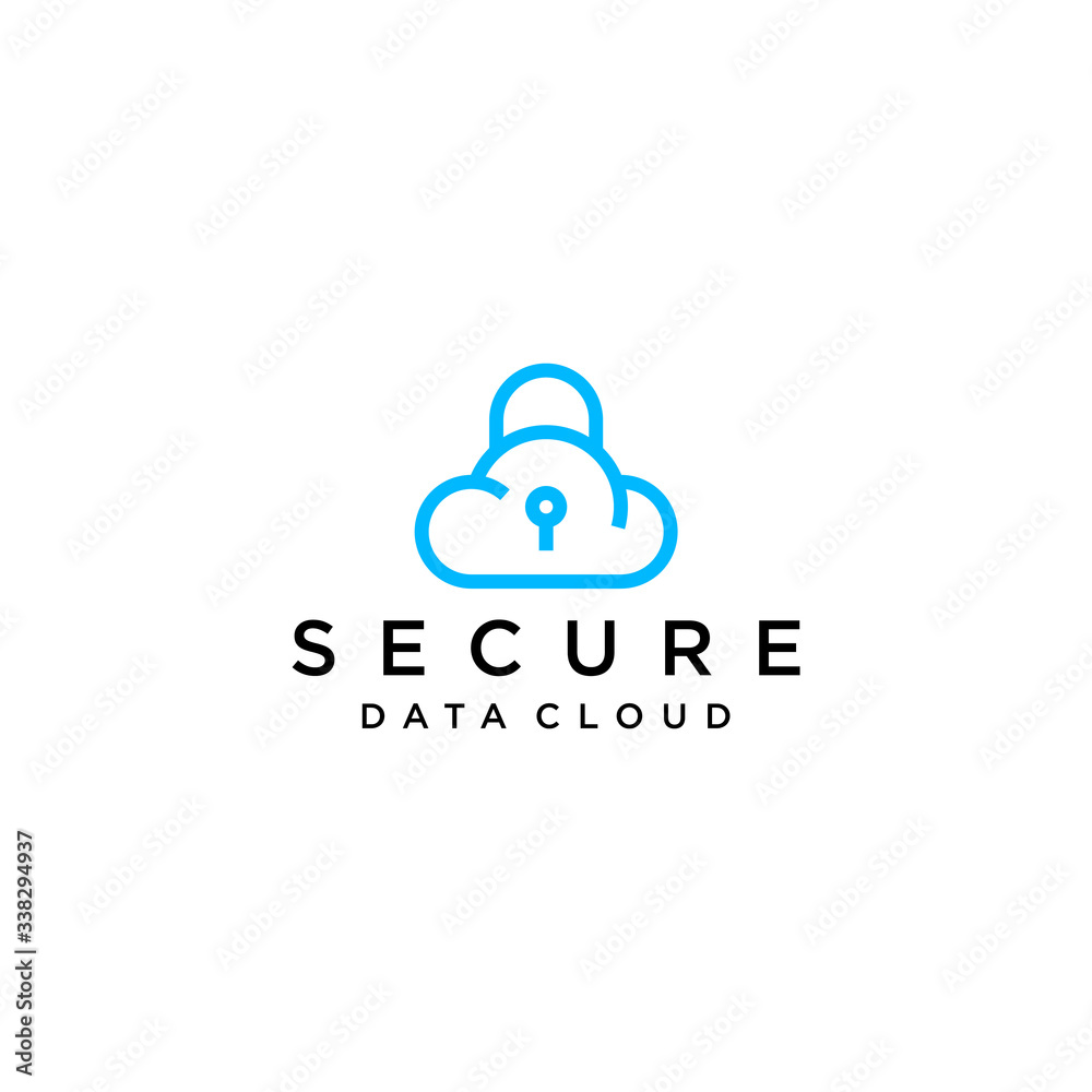 Fototapeta premium Simple and creative logo design of cloud data secure with white background - EPS10 - Vector.