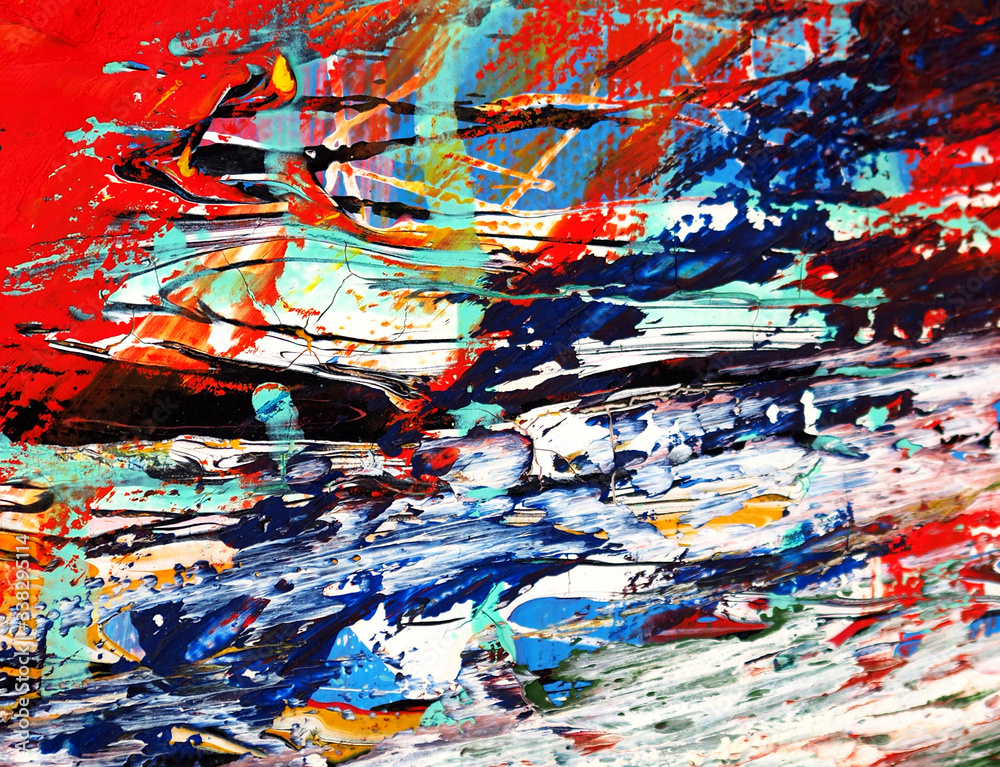 Fototapeta premium Colorful oil paint multicolor texture abstract background.