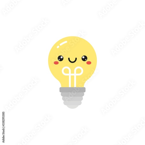 Happy light bulb vector icon