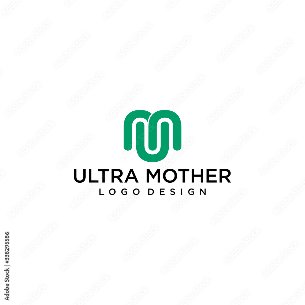 Bold monogram logo design of letter UM with clean background - EPS10 - Vector.