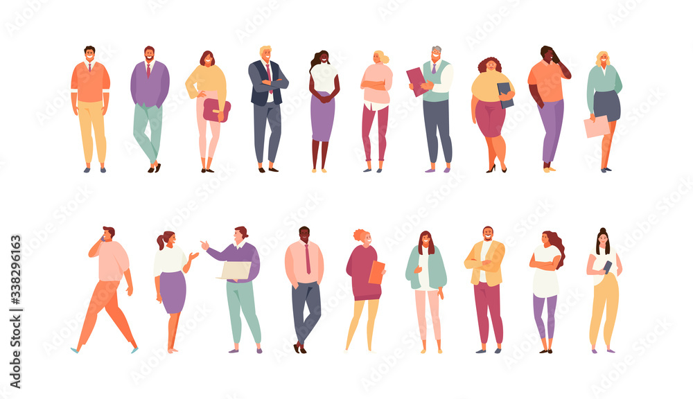Fototapeta premium Business people large set isolated on white background. Vector characters collection