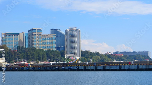 The black sea coast of the city of Sochi  a view of the city.