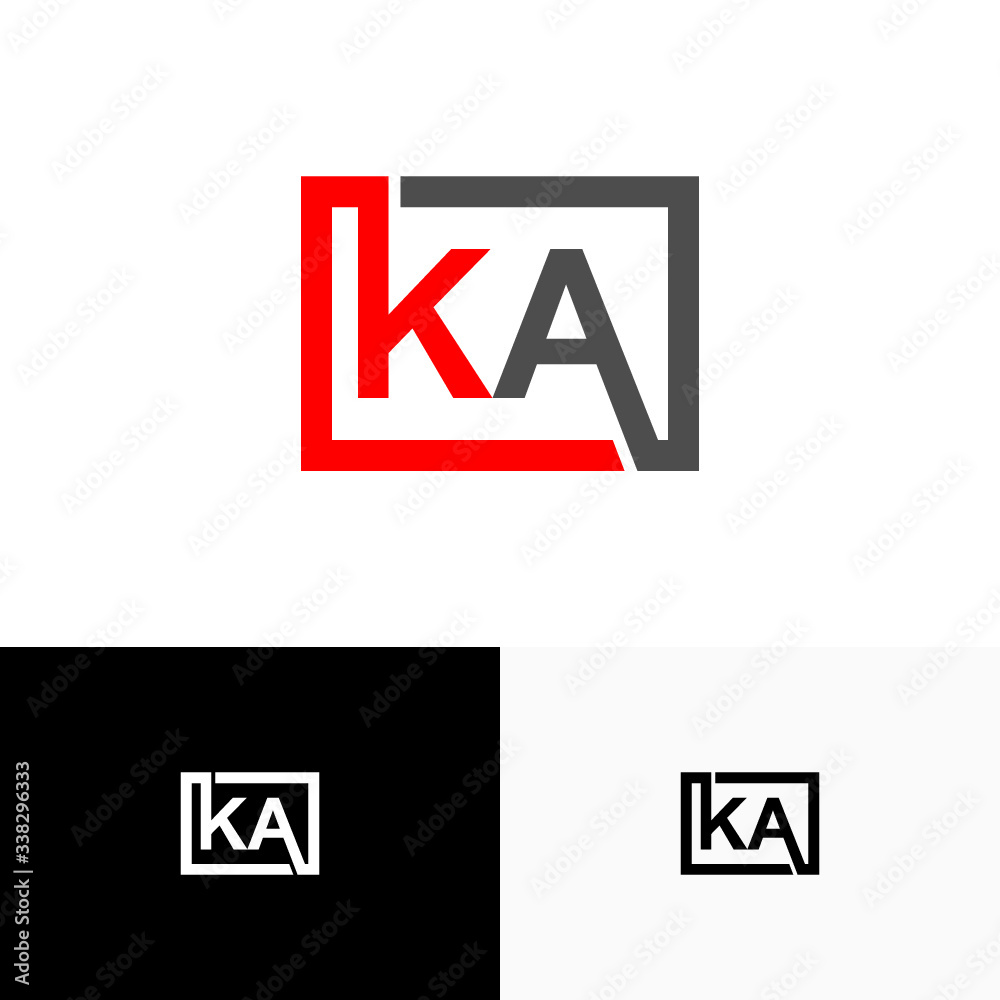 KA, KA Letter, initial logo design template vector - obrazy, fototapety, plakaty 