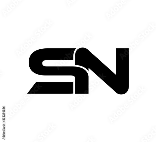 Initial 2 letter Logo Modern Simple Black SN