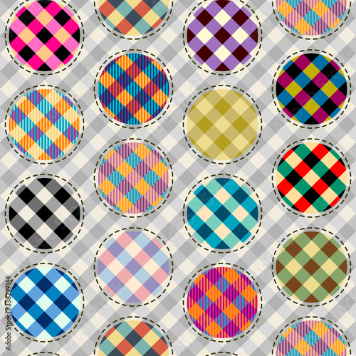 Patchwork textile pattern. Seamless quilting design background.