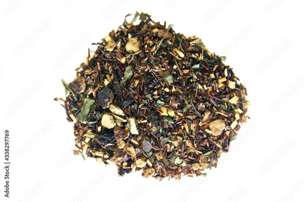 Pile of dried tea leaves