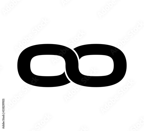 Initial 2 letter Logo Modern Simple Black OO
