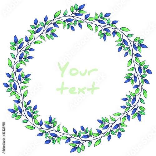 Vector foliate frame  round floral frame for greeting cards  invitations  wedding cards  posters  banners  web design.