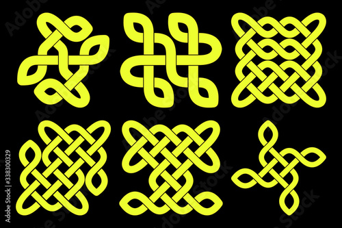 Celtic knot set. Abstract ornament. Vector illustration.