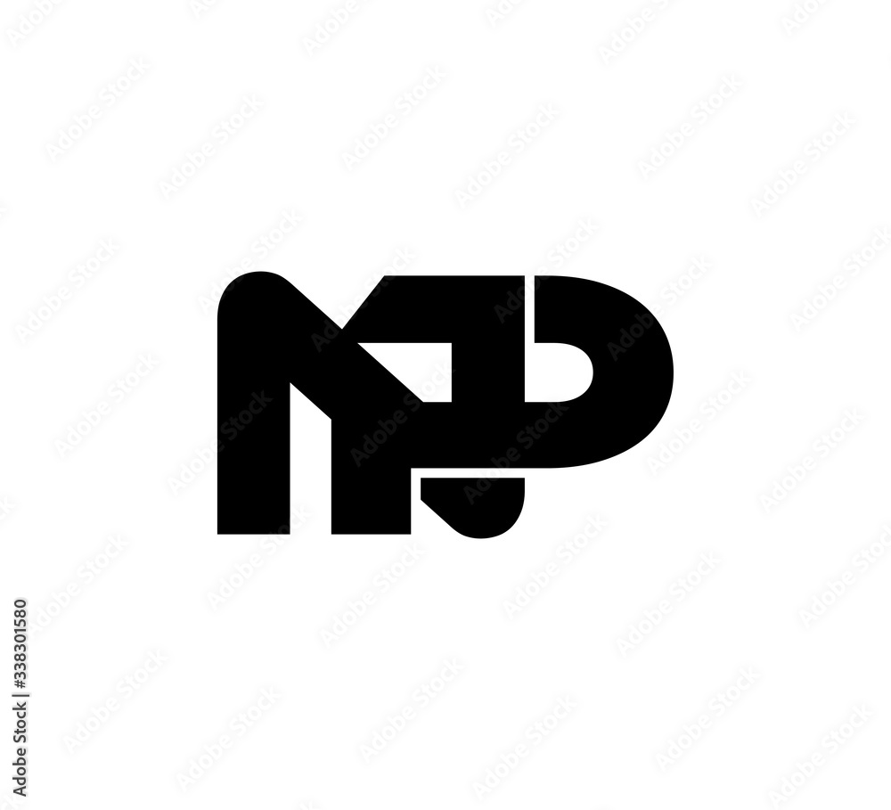 Initial 2 letter Logo Modern Simple Black NP
