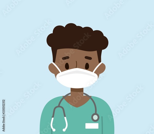 Male doctor wearing a face mask