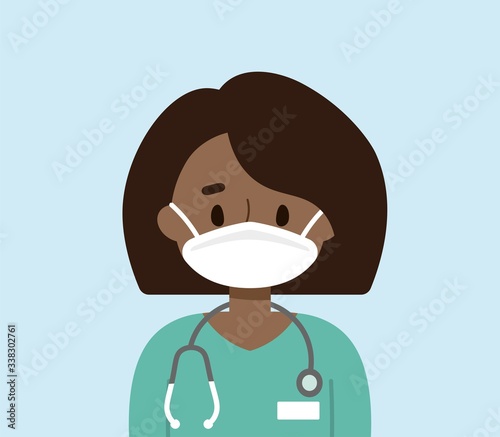 Female doctor wearing a face mask