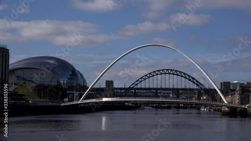 Newcastle upon Tyne city bridges over river UK 4K photo