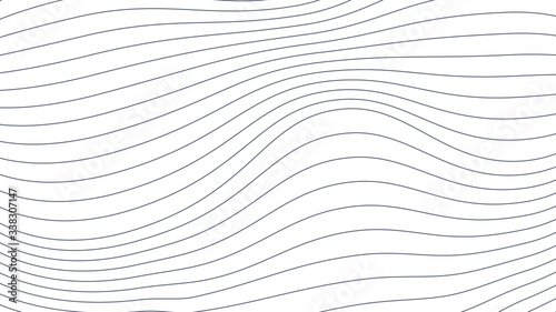 Abstract wavy background. Thin dark lines on white. Editable stroke.