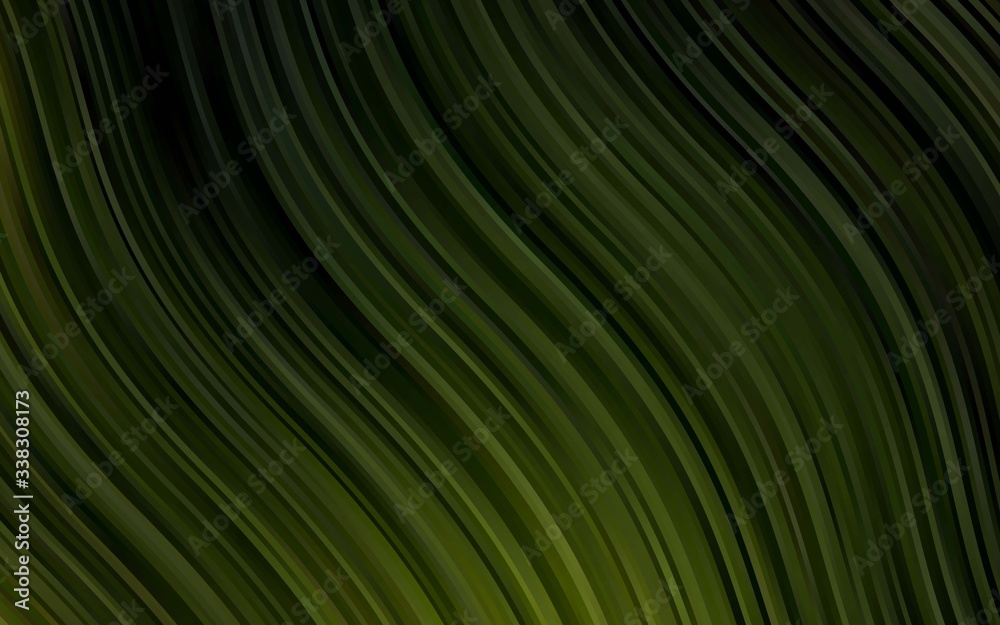 Dark Green vector template with lava shapes. Blurred geometric sample with gradient bubbles.  Marble style for your business design.