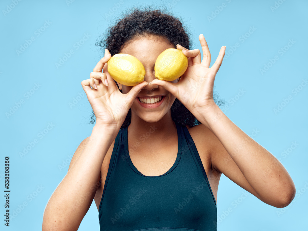young woman with fruit young woman with fruit