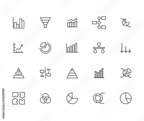 Icon set of chart.