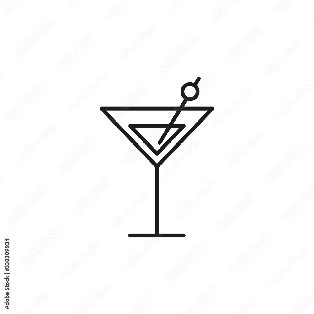 Martini glass icon vector on white background