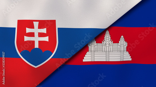 Canvas Print The flags of Slovakia and Cambodia