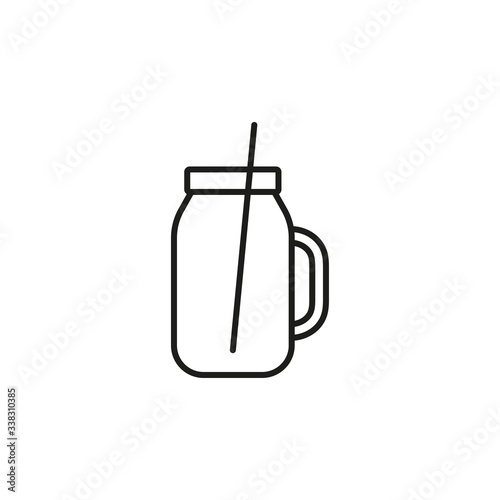 Mason jar icon vector on white background
