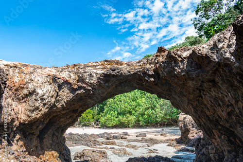 Libong Stone Bridge. This natural rock formation looks like a bridge. Thai name is Saphan Hin