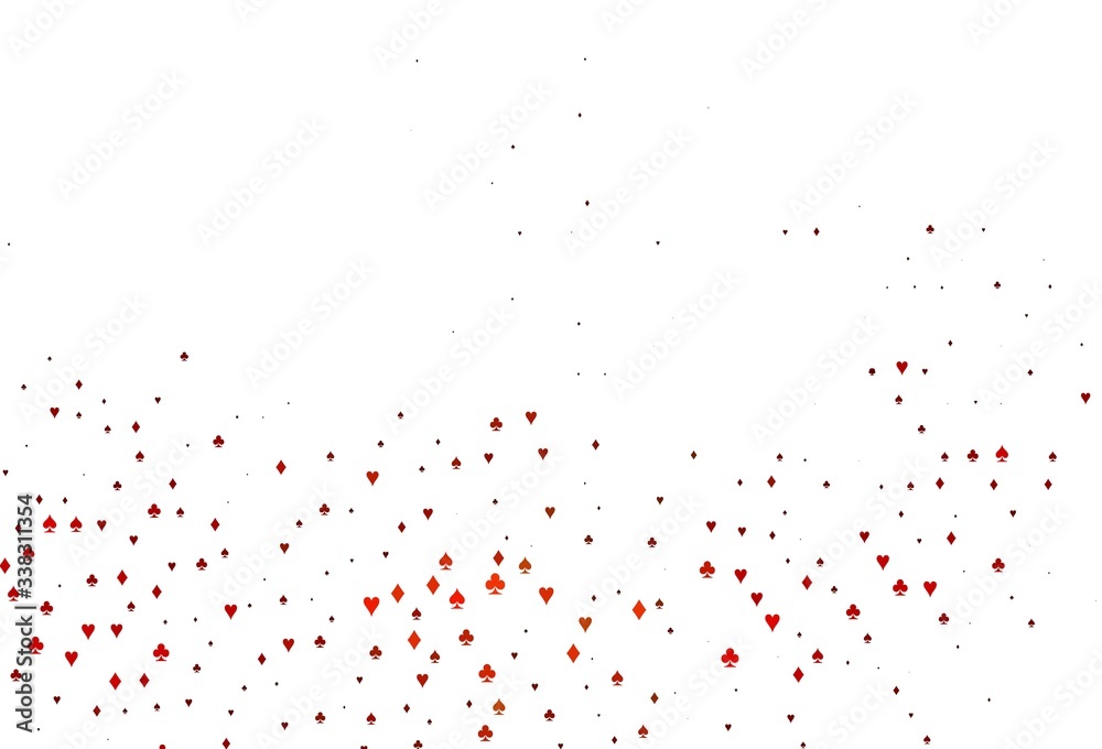 Light Red vector pattern with symbol of cards.