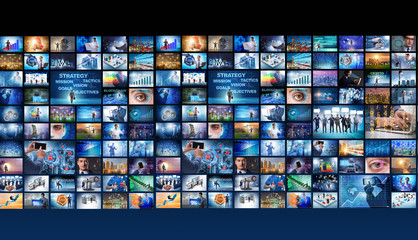 Collage of various business concepts