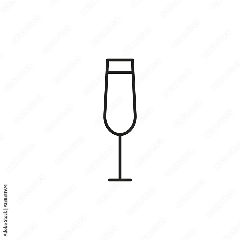 Champagne glass icon vector on white background Champagne glass icon vector on white background