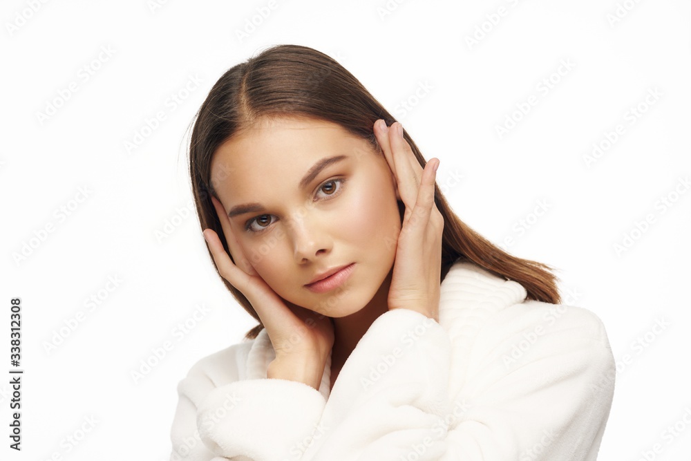 beautiful woman charm bare shoulders flowers beautiful woman charm bare shoulders flowers