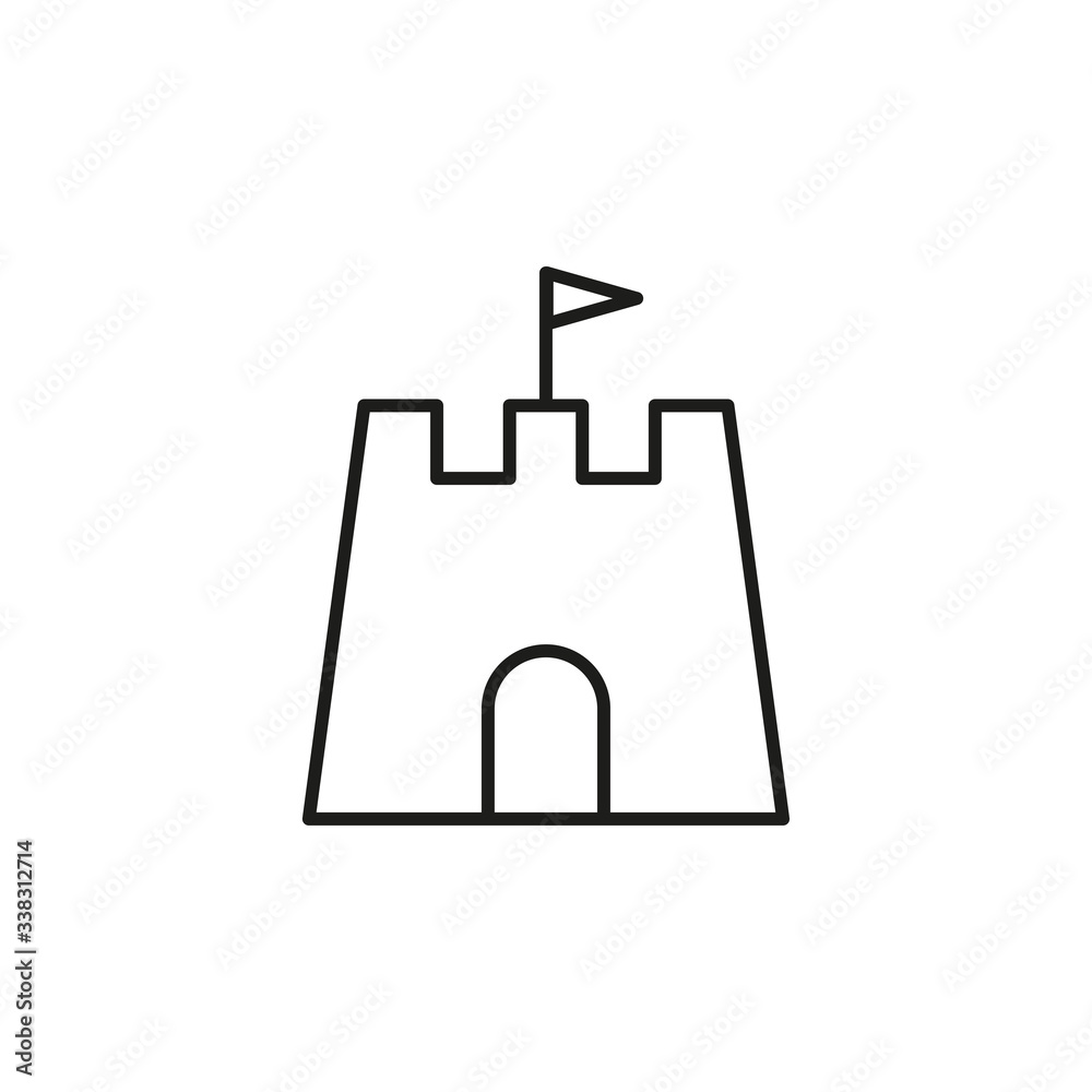 Sand castle icon vector on white background Sand castle icon vector on white background