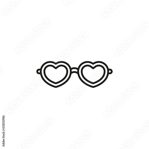 Heart sunglasses icon vector on white background