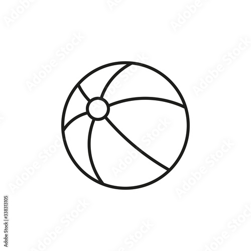 Beach ball icon vector on white background