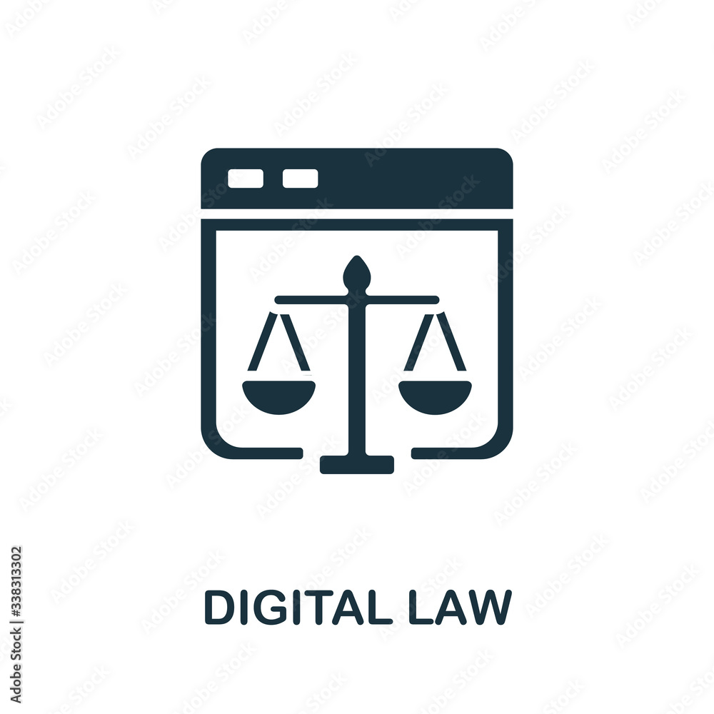 Digital Law icon. Simple line element Digital Law symbol for templates, web design and infographics Digital Law icon. Simple line element Digital Law symbol for templates, web design and infographics