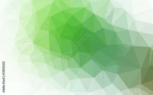 Light Green vector shining triangular template. Colorful illustration in Origami style with gradient.  Completely new design for your business.