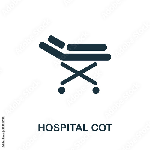 Hospital Cot icon set. Four elements in diferent styles from medicine icons collection. Creative hospital cot icons filled, outline, colored and flat symbols