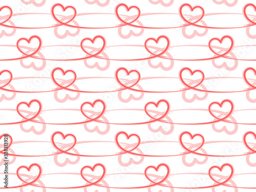 The Seamless background with red hearts.