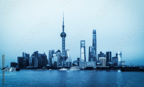 Modern architectural landscape of Lujiazui  Shanghai