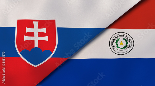 Photography The flags of Slovakia and Paraguay